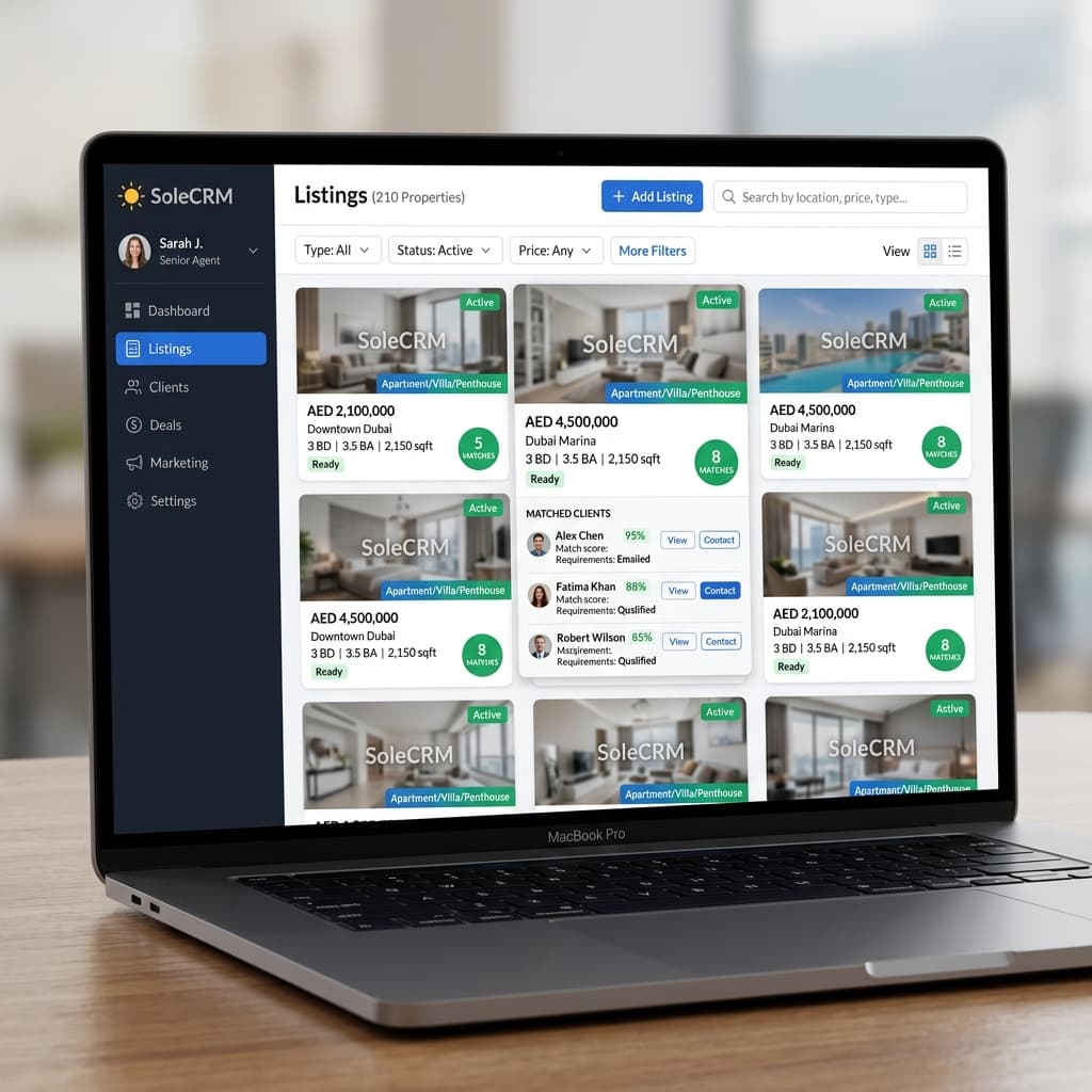 Listing Manager screen